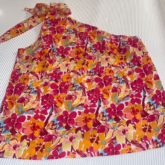 Floral 1 shoulder vacay top with bow SHEIN Curve 0XL - Picture 1 of 5